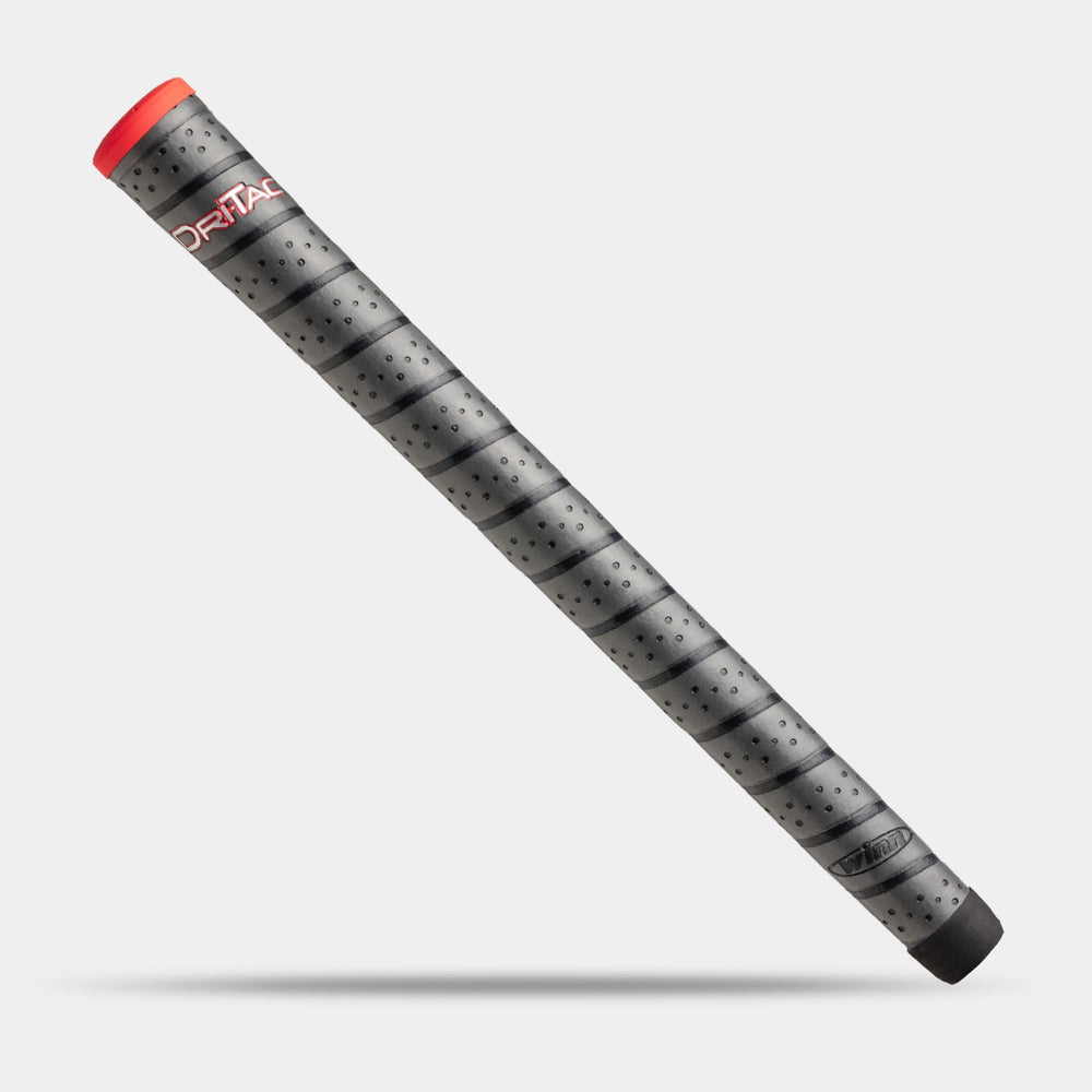 Winn Dri-Tac Wrap Standard in Dunkelgrau mit roter Kappe und Spiral-Konturen