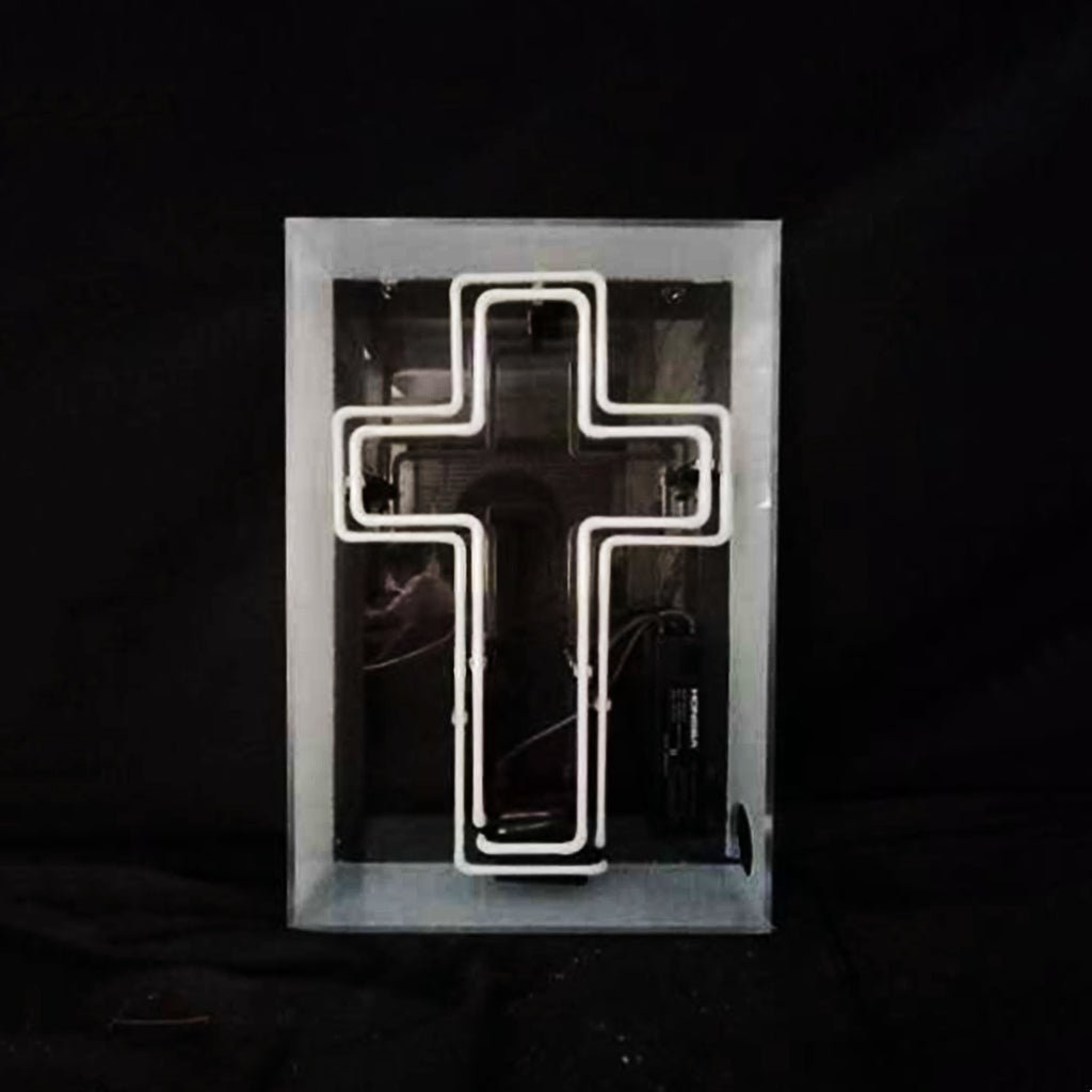 Cross Acrylic Box Neon Signs - Club Rehab
