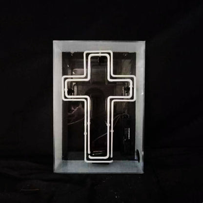 Cross Acrylic Box Neon Signs - Club Rehab