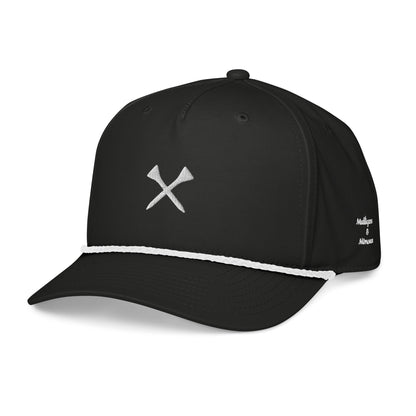 Crossed Tees Embroidered Rope Hat – Retro Women’s Golf Hat | Mulligans & Mimosas - Black/White - Club Rehab