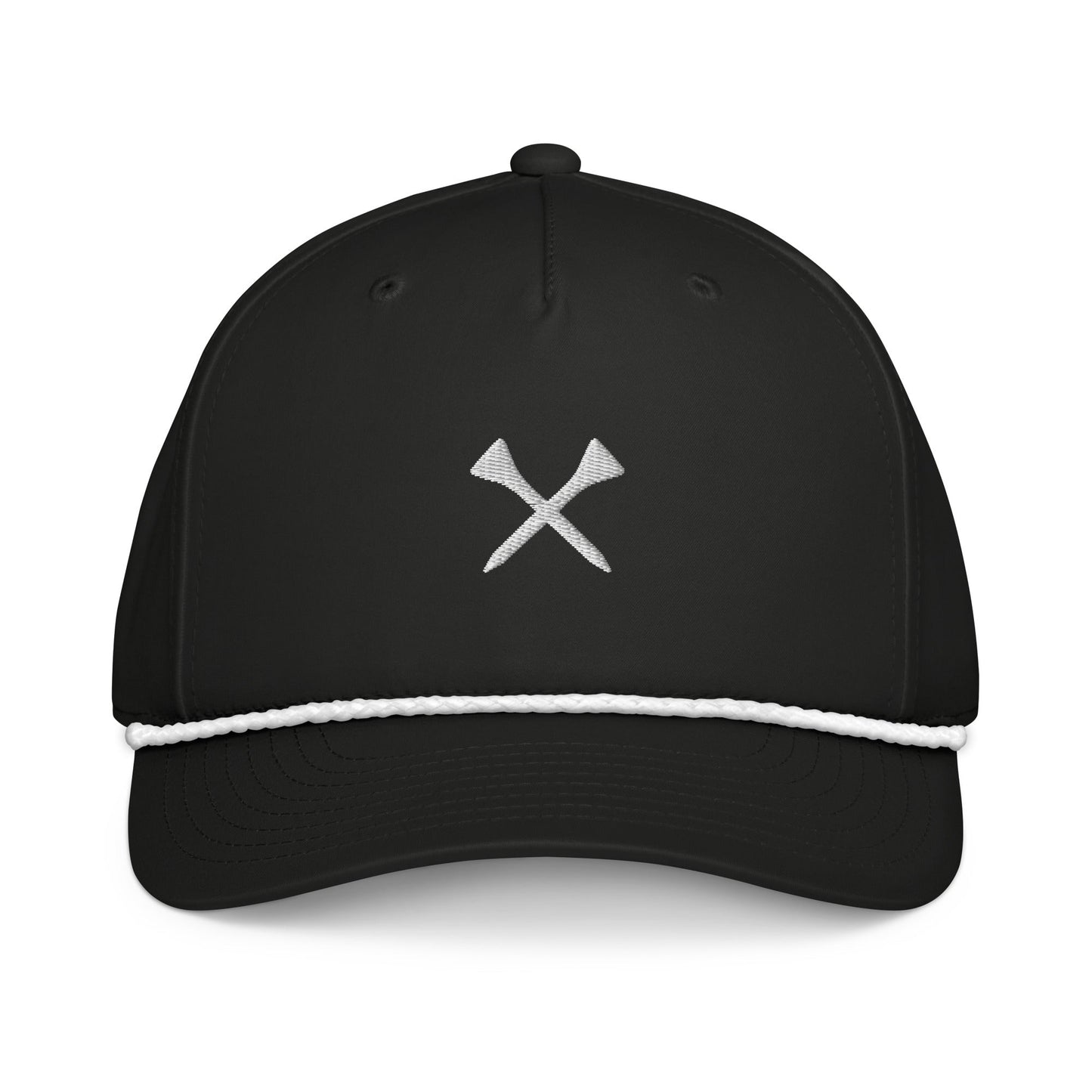 Crossed Tees Embroidered Rope Hat – Retro Women’s Golf Hat | Mulligans & Mimosas - Black/White - Club Rehab