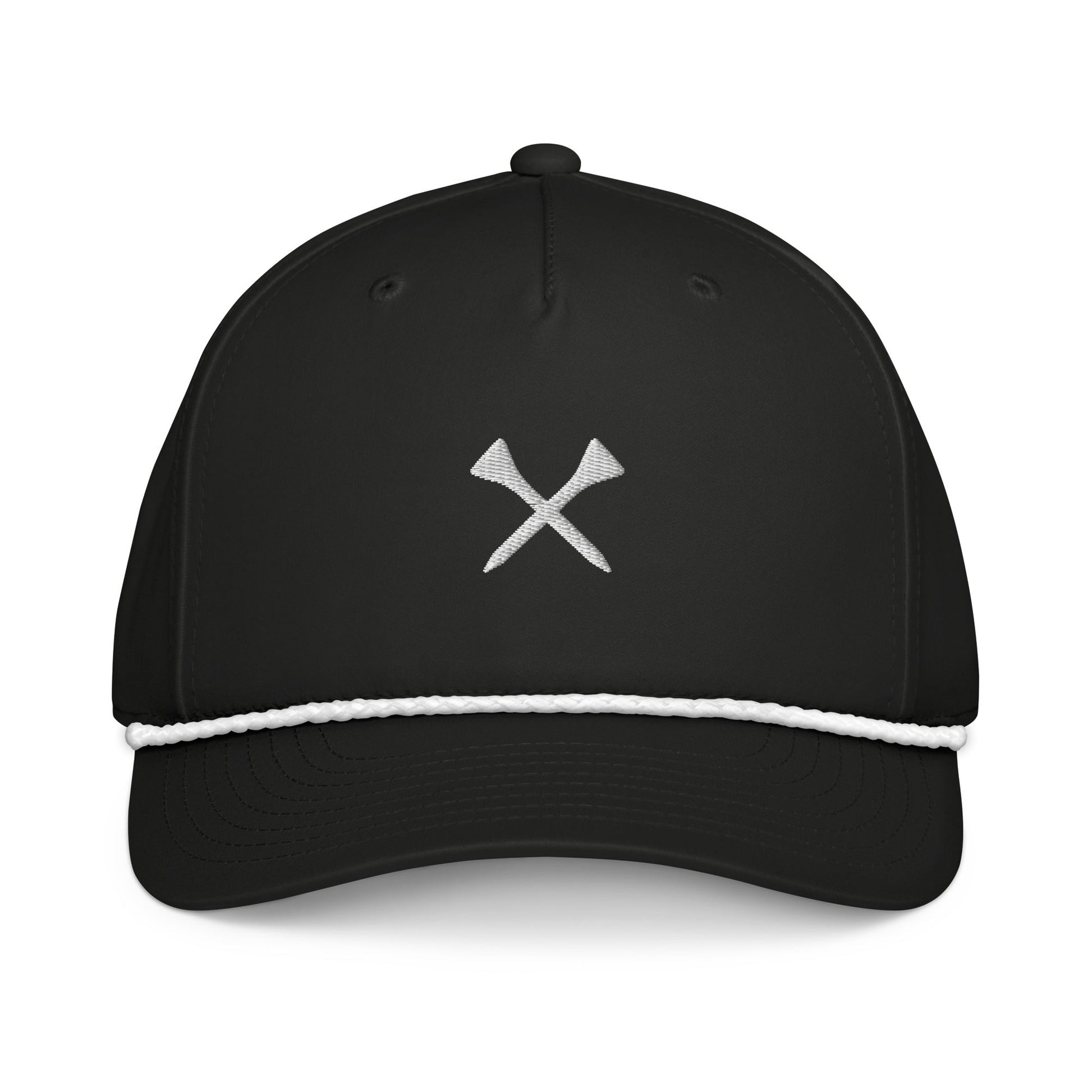 Crossed Tees Embroidered Rope Hat – Retro Women’s Golf Hat | Mulligans & Mimosas - Black/White - Club Rehab