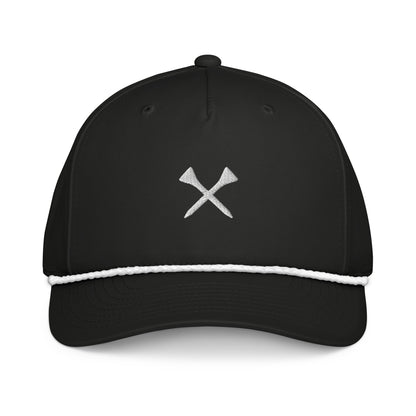 Crossed Tees Embroidered Rope Hat – Retro Women’s Golf Hat | Mulligans & Mimosas - Black/White - Club Rehab