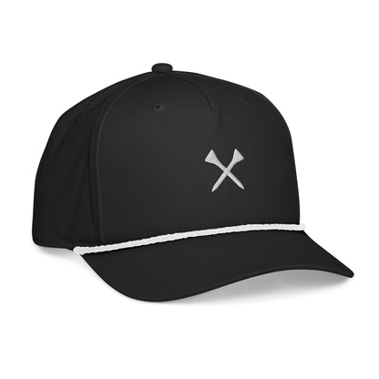 Crossed Tees Embroidered Rope Hat – Retro Women’s Golf Hat | Mulligans & Mimosas - Black/White - Club Rehab