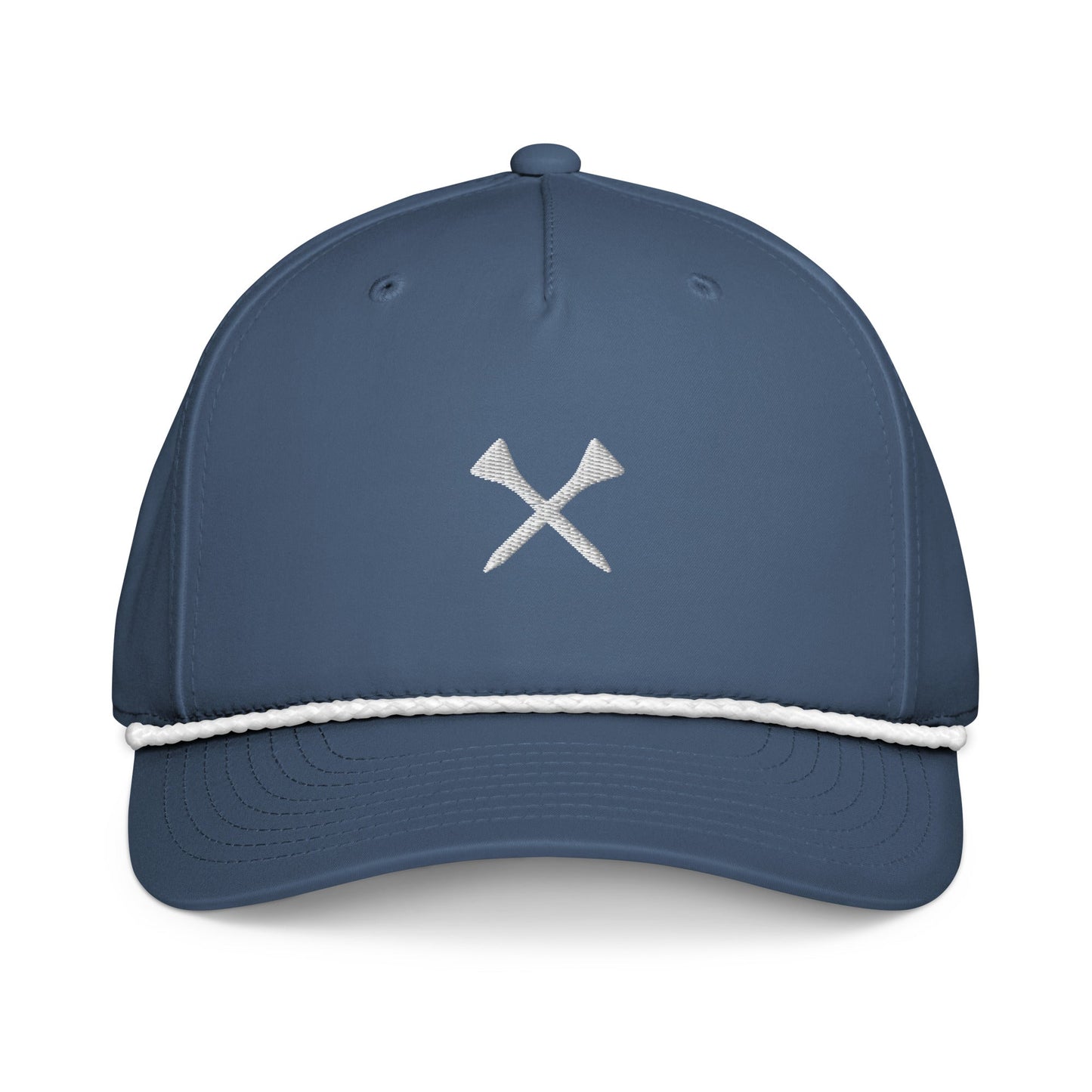 Crossed Tees Embroidered Rope Hat – Retro Women’s Golf Hat | Mulligans & Mimosas - Light Blue/White - Club Rehab