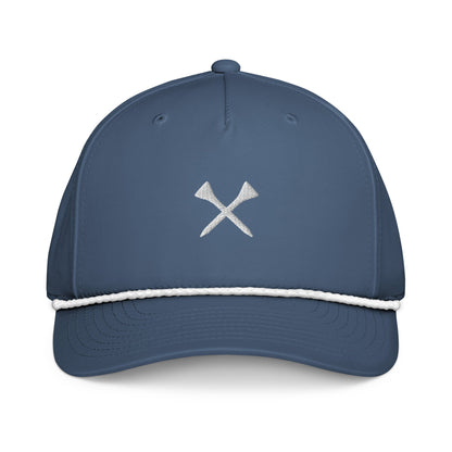 Crossed Tees Embroidered Rope Hat – Retro Women’s Golf Hat | Mulligans & Mimosas - Light Blue/White - Club Rehab