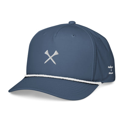 Crossed Tees Embroidered Rope Hat – Retro Women’s Golf Hat | Mulligans & Mimosas - Light Blue/White - Club Rehab