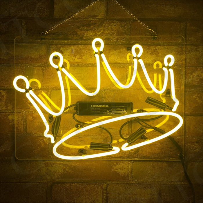 Crown Yellow Neon Signs - Club Rehab