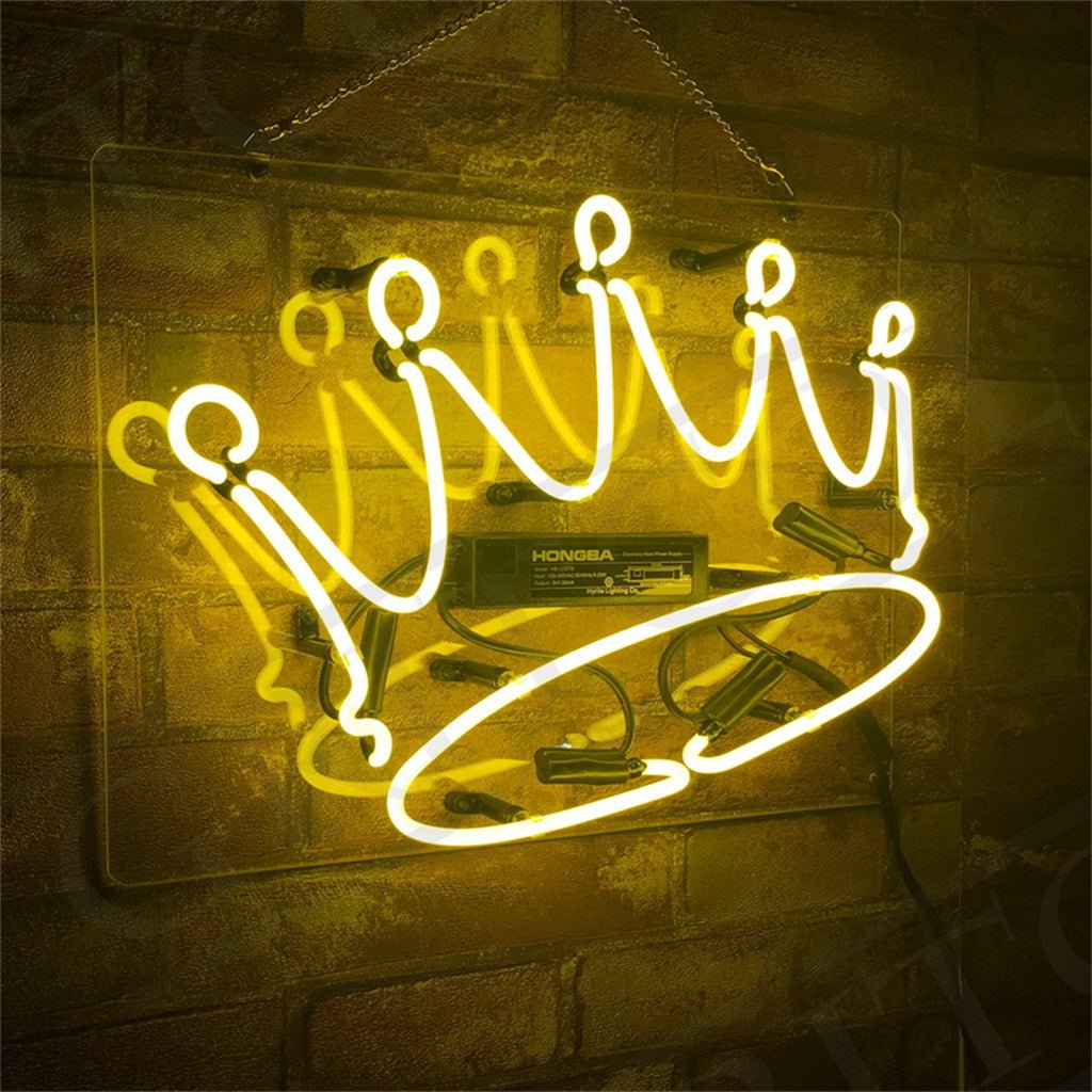 Crown Yellow Neon Signs - Club Rehab