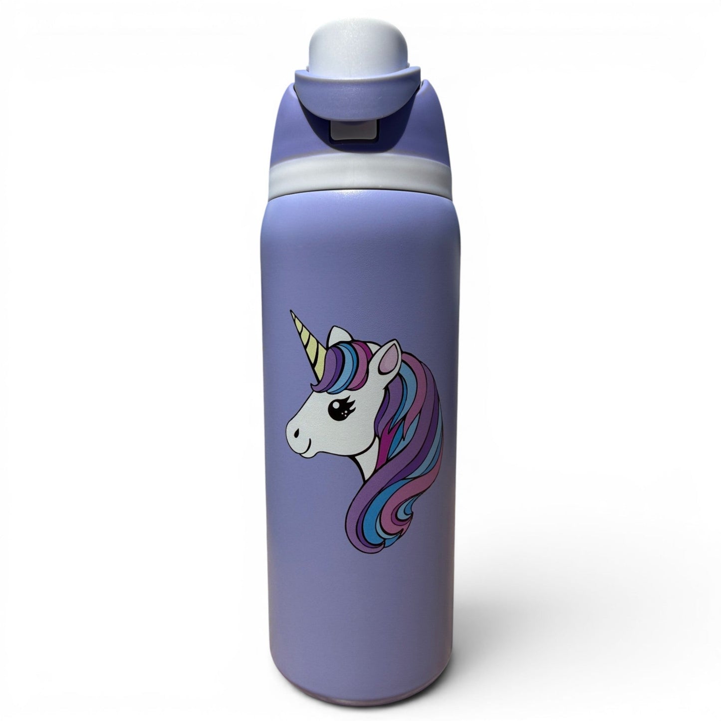 Cute Unicorn Hydration Bottle | 32oz Insulated Stainless Steel | Flip Straw Lid w/ Handle - Club Rehab