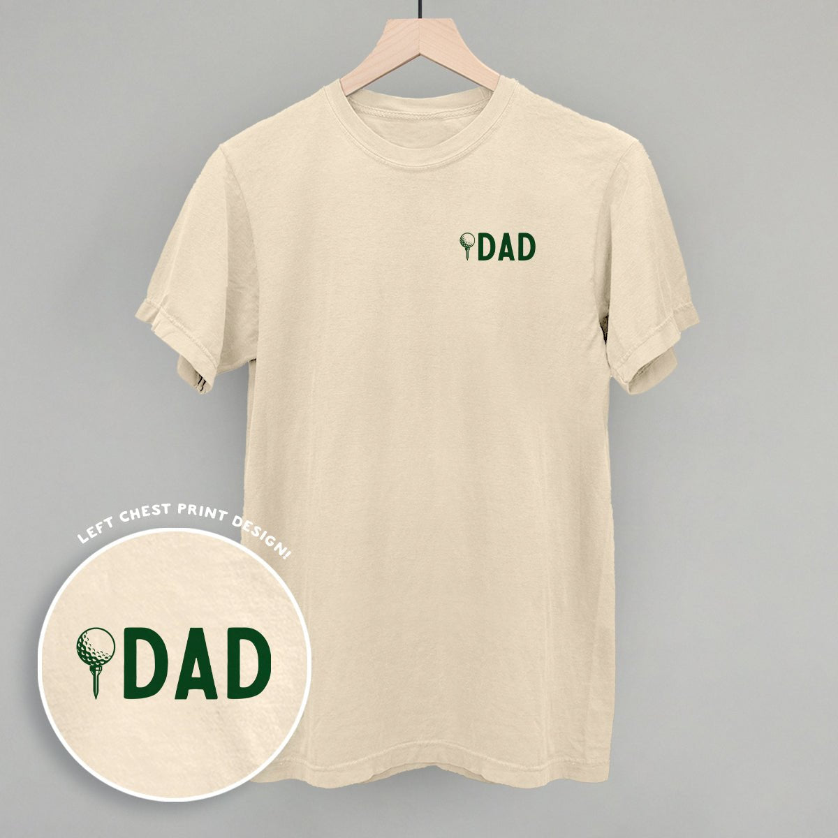 Dad (Golf ball + Tee) - Comfort Colors Tee Ivory - Club Rehab