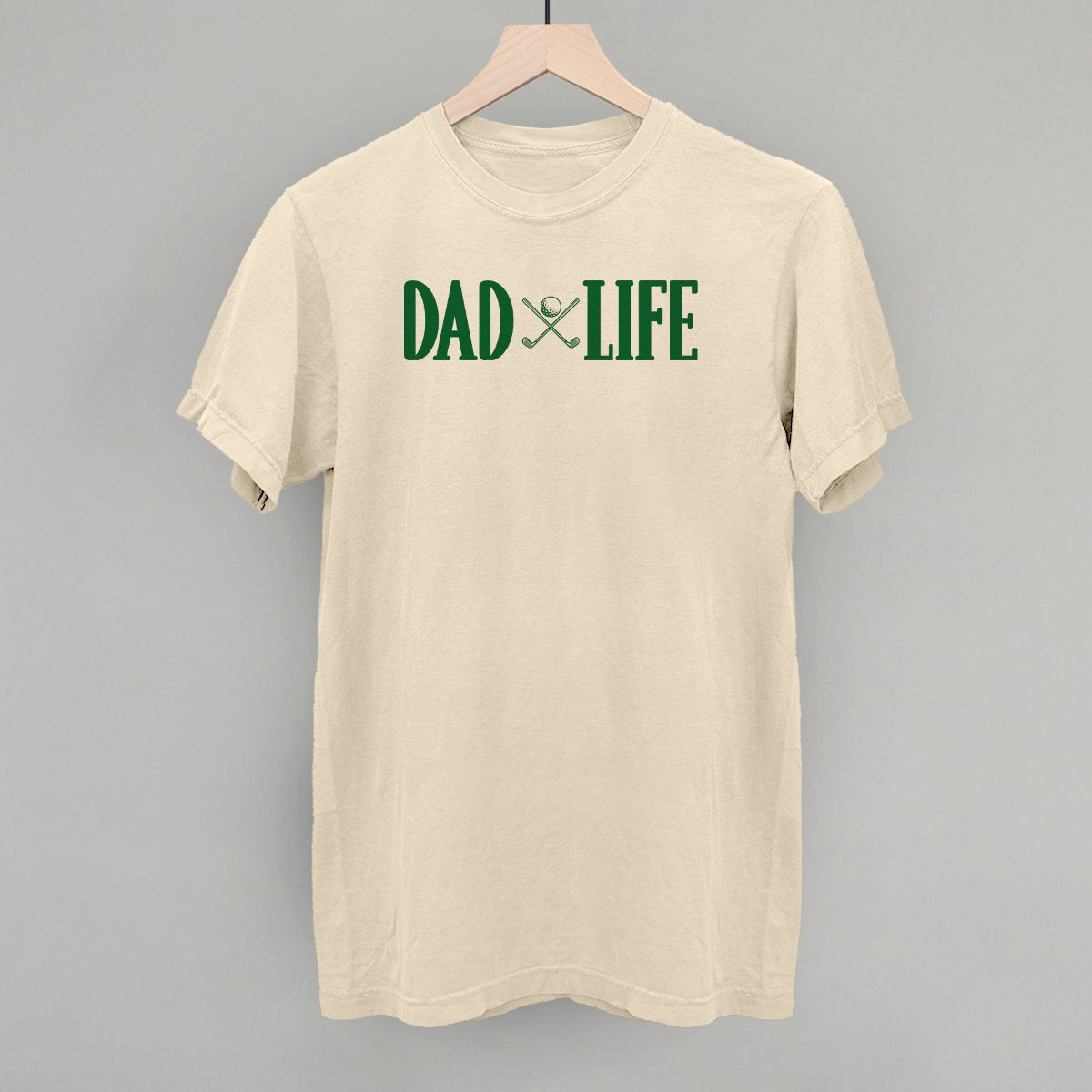 Dad Life Golf Clubs + Ball - Comfort Colors Tee Ivory - Club Rehab