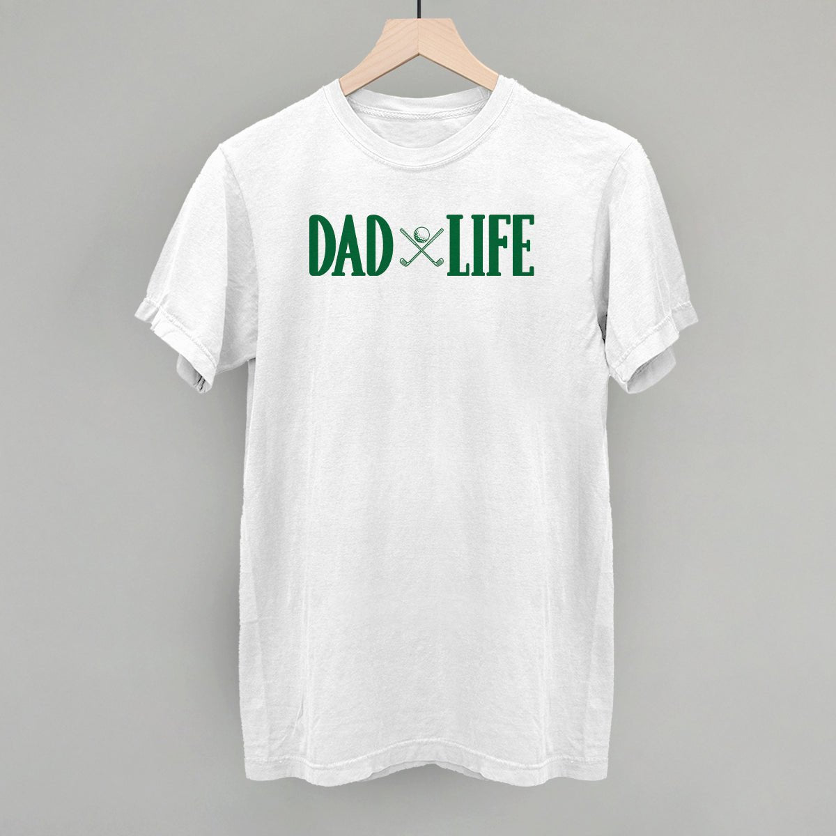 Dad Life Golf Clubs + Ball - Comfort Colors Tee White - Club Rehab