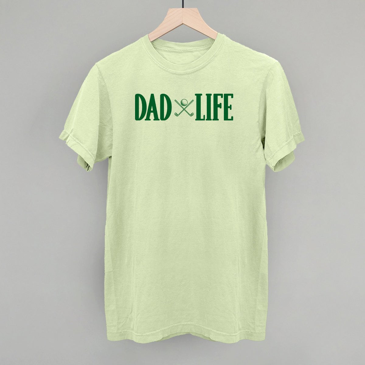 Dad Life Golf Clubs + Ball - Comfort Wash Tee Chic Lime - Club Rehab