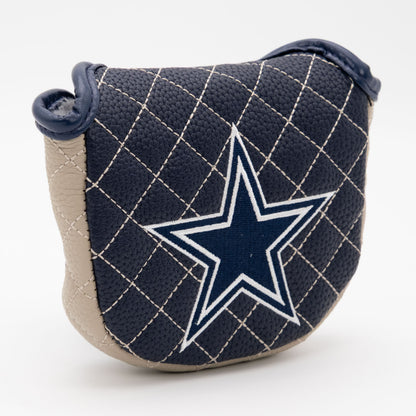 Dallas Cowboys Solid Mallet Putter quilted headcover, angled view