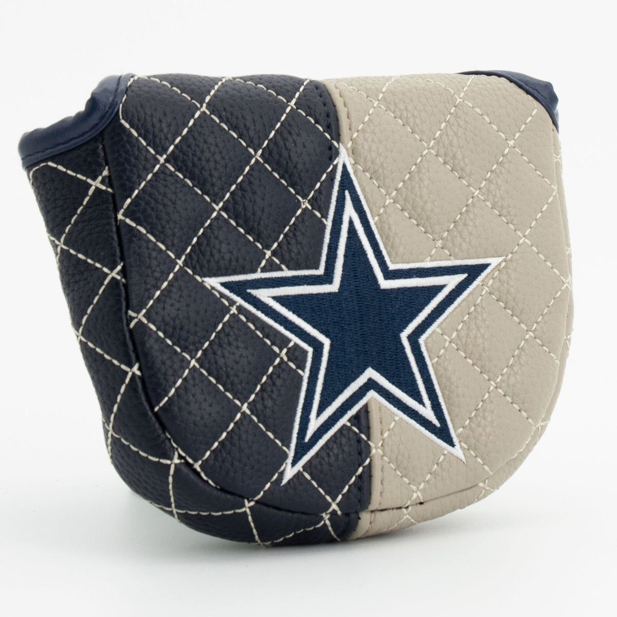 Dallas Cowboys Split Mallet Putter quilted headcover, angled view