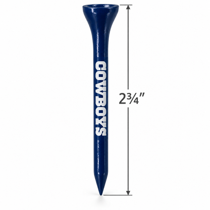 Dallas Cowboys golf tee with a 2¾-inch height measurement.