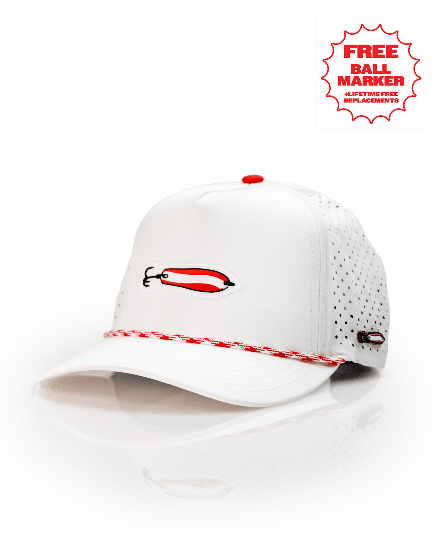 Dare Devil Spoon White - Perforated Rope Hat - Club Rehab