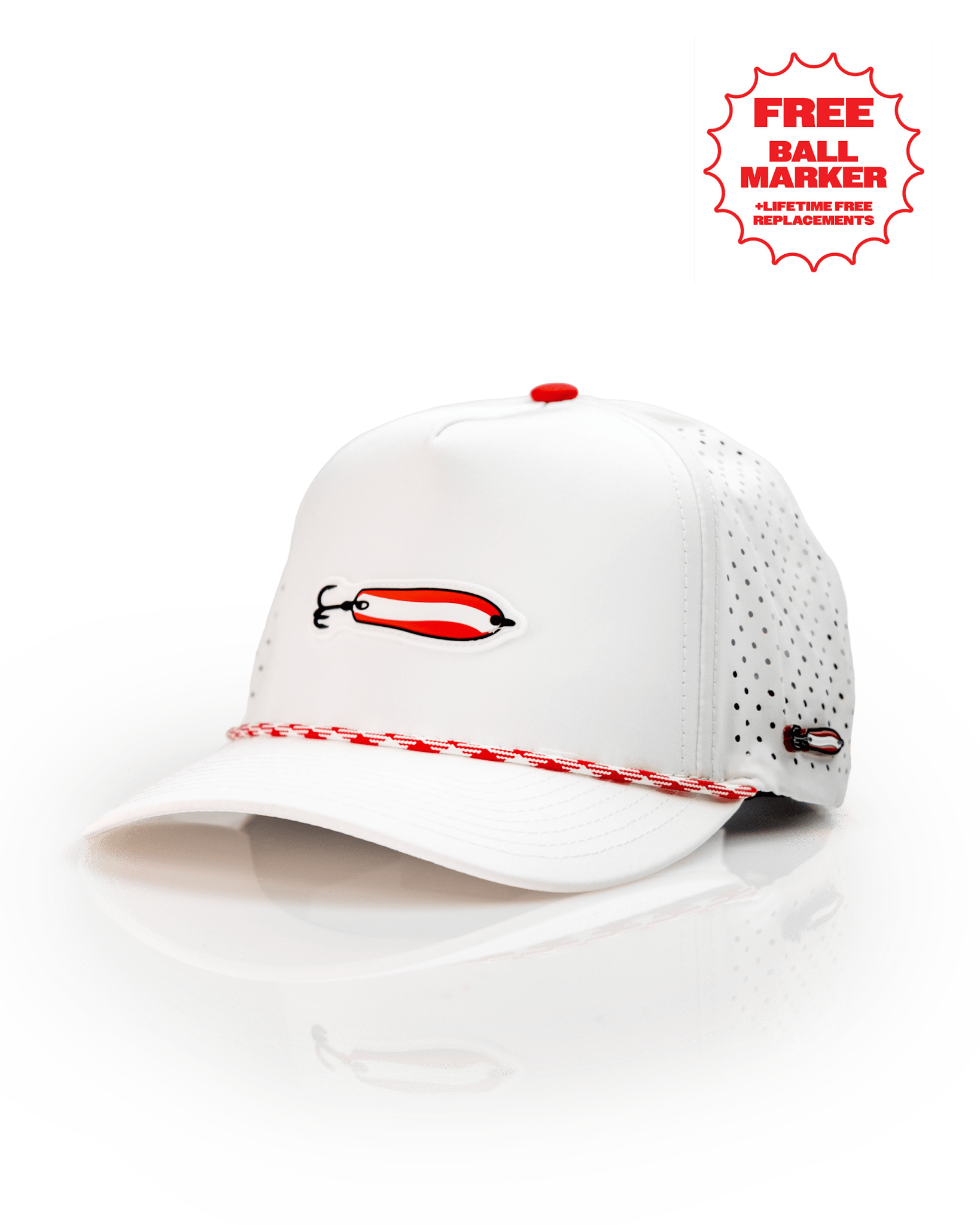 Dare Devil Spoon White - Perforated Rope Hat - Club Rehab