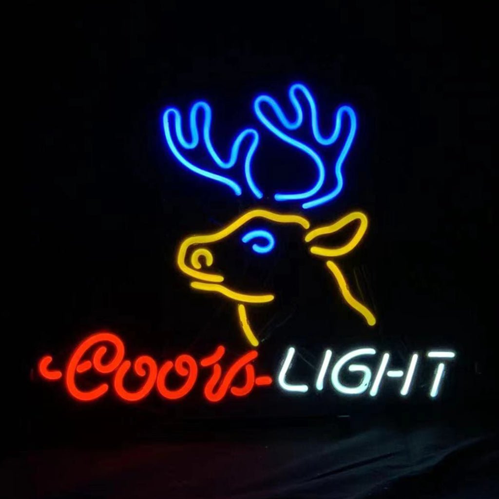 Deer and Coors Light Beer Neon Sign Light - Club Rehab