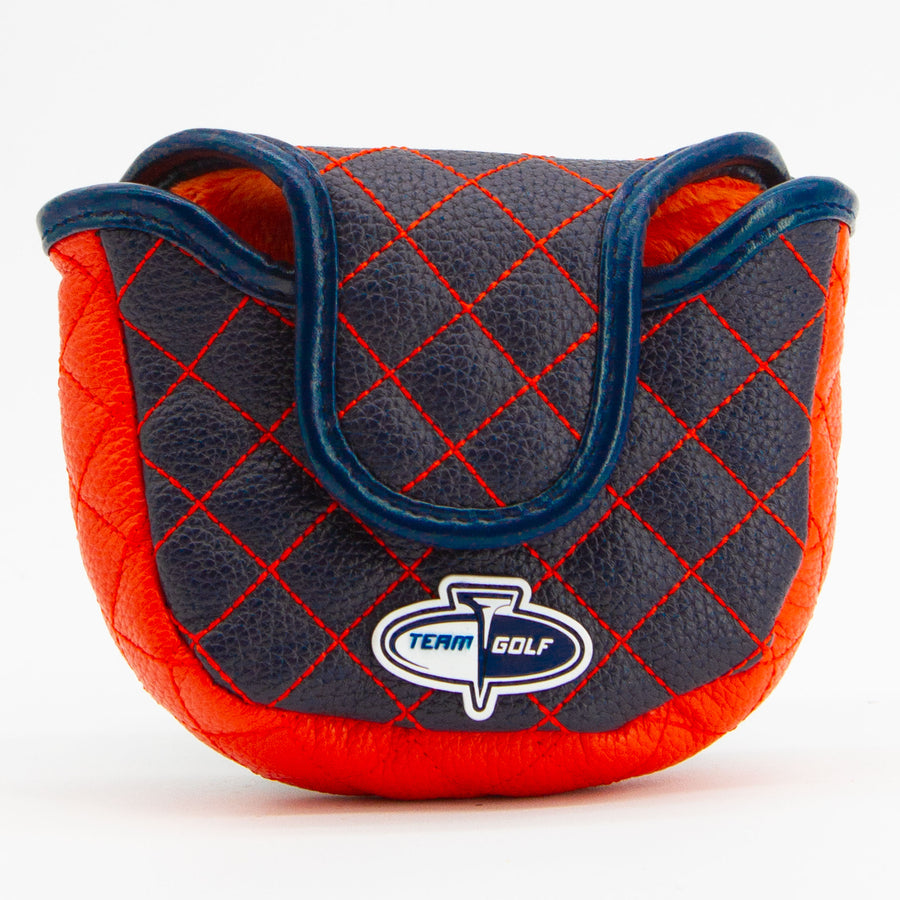 Denver Broncos solid quilted mallet putter cover, back view