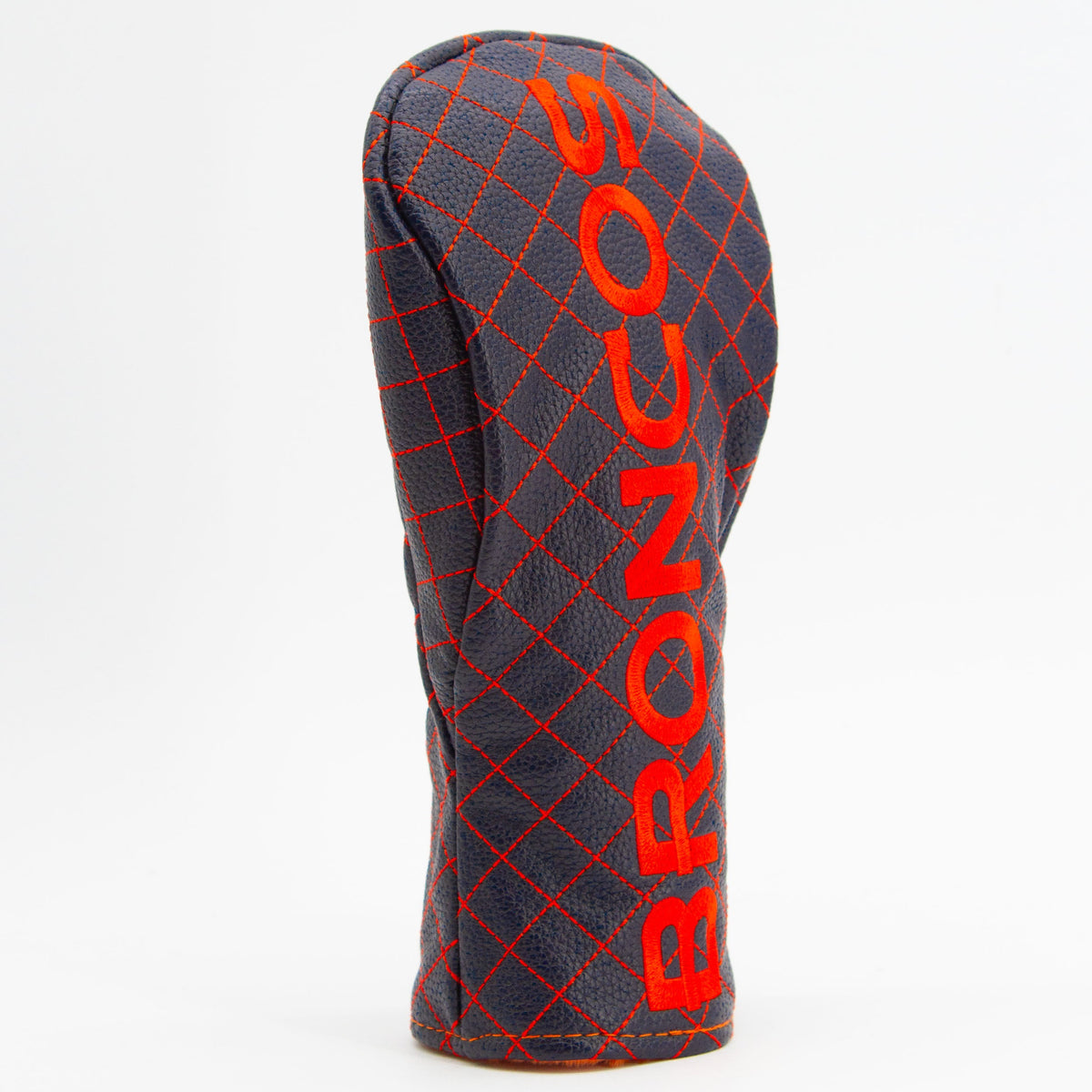 Denver Broncos Solid Quilted Fairway Headcover, angled view