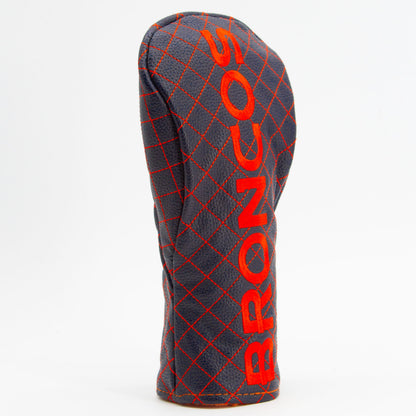 Denver Broncos Solid Quilted Fairway Headcover, angled view