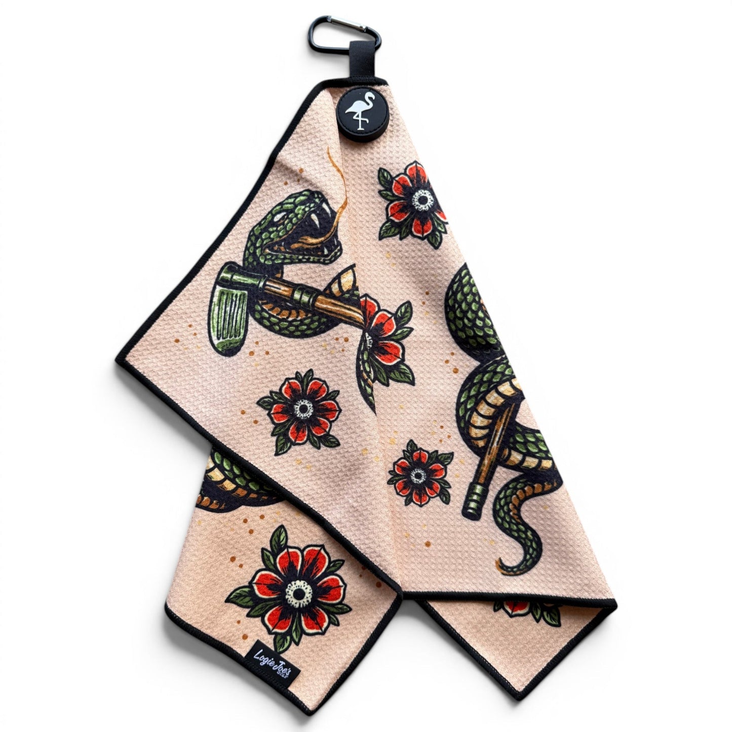 Desert Serpent Golf Towel | 24” x 16” Microfiber Towel | Magnetic Clip & Carabiner | Premium Golf Accessory - Club Rehab