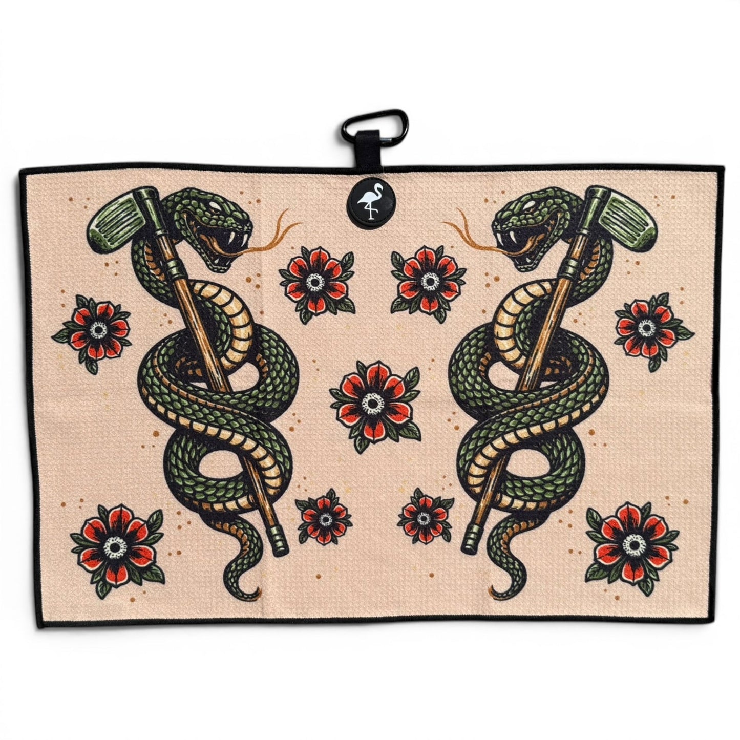 Desert Serpent Golf Towel | 24” x 16” Microfiber Towel | Magnetic Clip & Carabiner | Premium Golf Accessory - Club Rehab