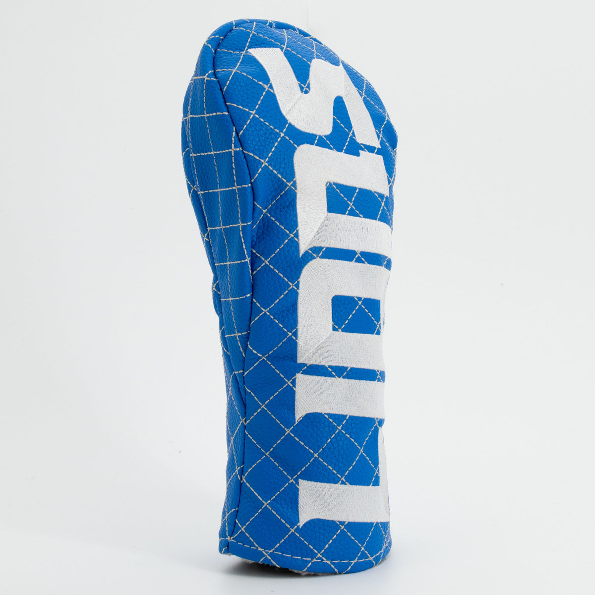 Detroit Lions Solid Quilted Fairway Headcover, close-up of the diamond stitching and textured exterior