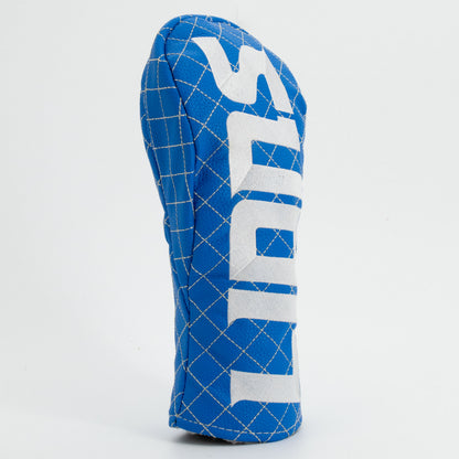 Detroit Lions Solid Fairway quilted headcover, angled view