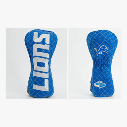 Detroit Lions Solid Quilted Driver Headcover, front and back views