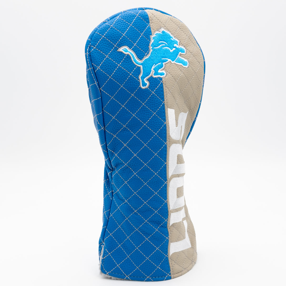 Detroit Lions Split Driver quilted headcover, angled view
