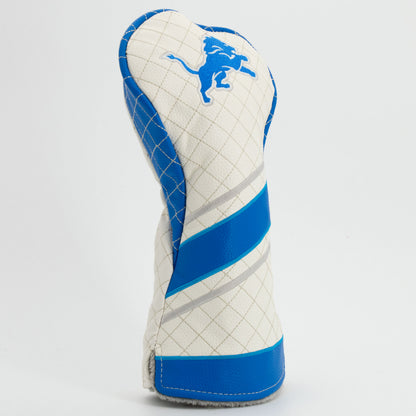Detroit Lions Striped Driver quilted headcover, angled view