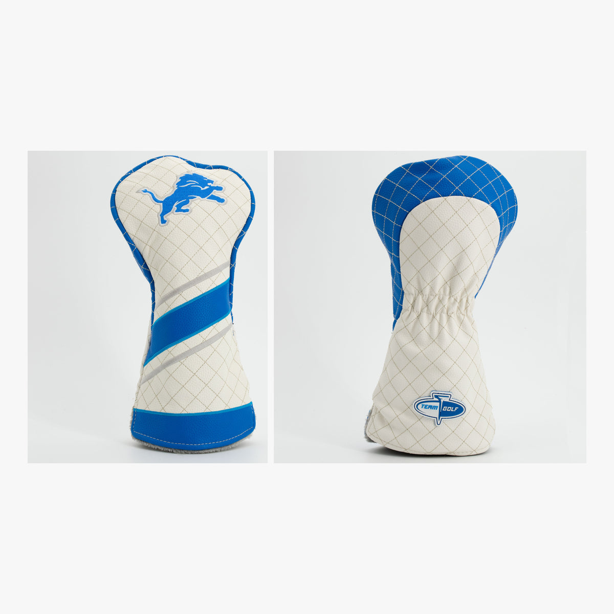 Detroit Lions Striped Quilted Driver Headcover, front and back views