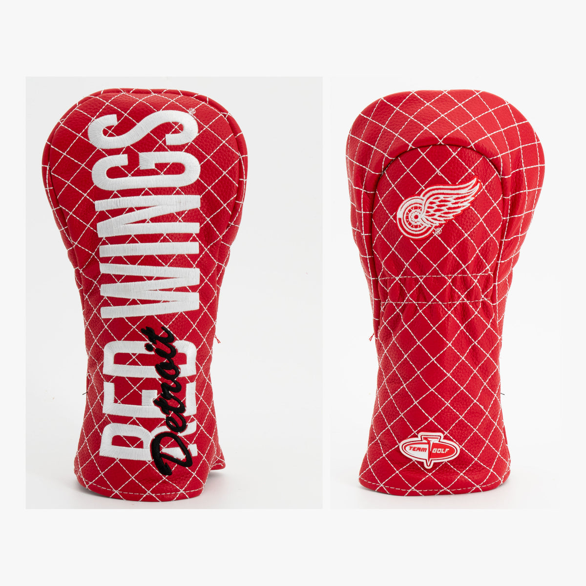Detroit Red Wings Solid Quilted Fairway Headcover, front and back views