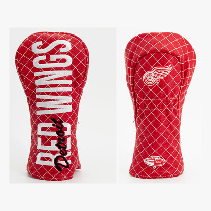 Detroit Red Wings Solid Quilted Fairway Headcover, front and back views