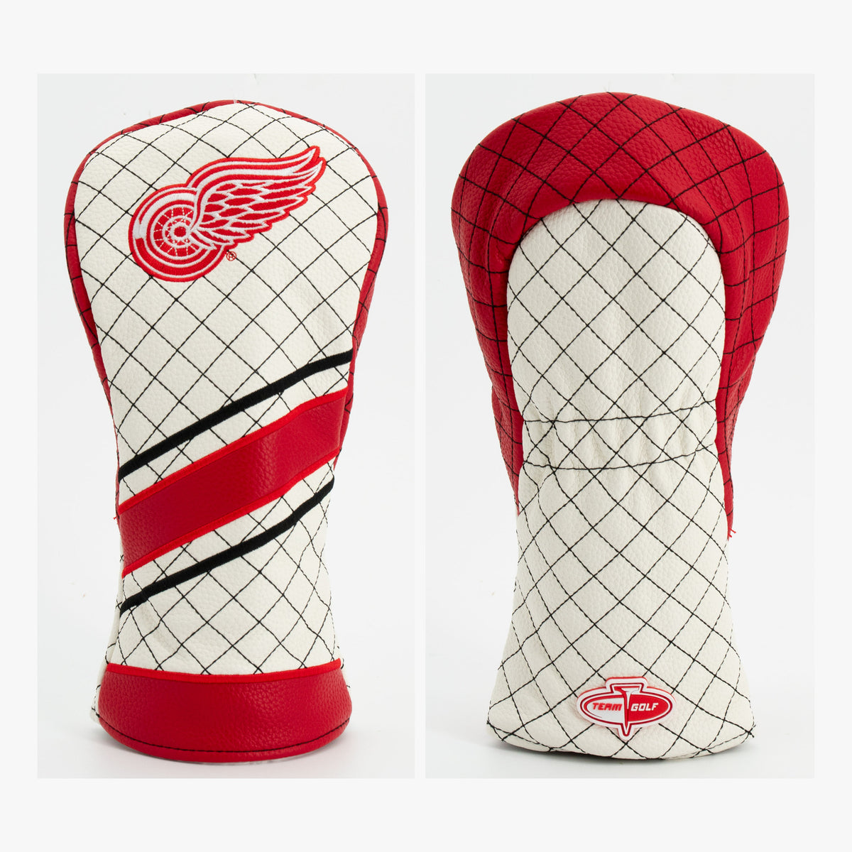 Detroit Red Wings Striped Quilted Fairway Headcover, front and back views