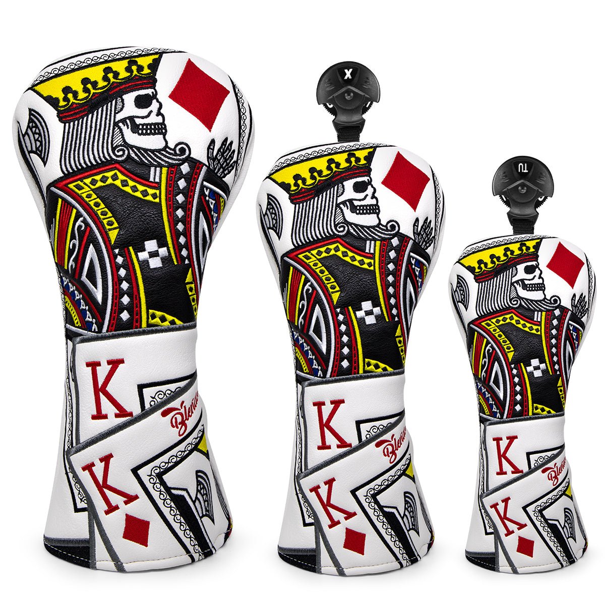 Diamond King Headcovers (Driver / Fairway / Hybrid + Optional Blade Putter) - SAVE on Bundle 3 - Piece Set: Driver + Fairway + Hybrid - Club Rehab