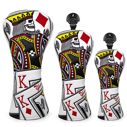 Diamond King Headcovers (Driver / Fairway / Hybrid + Optional Blade Putter) - SAVE on Bundle 3 - Piece Set: Driver + Fairway + Hybrid - Club Rehab