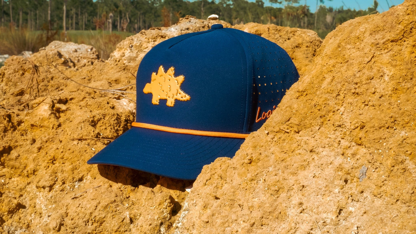 Dino Nugget Golf Hat | Snapback Cap | Built-in Magnetic Ball Marker Holder + Marker Included | Dinosaur Chicken | Adjustable - Club Rehab