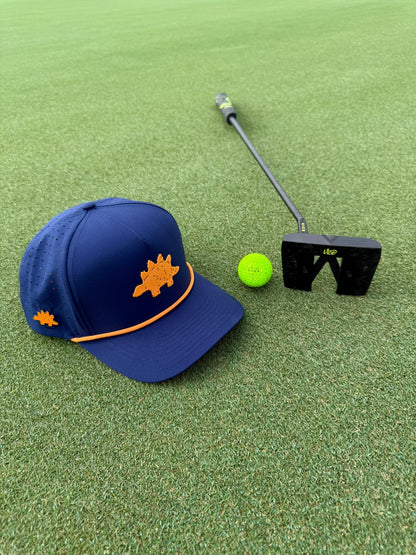 Dino Nugget Golf Hat | Snapback Cap | Built-in Magnetic Ball Marker Holder + Marker Included | Dinosaur Chicken | Adjustable - Club Rehab