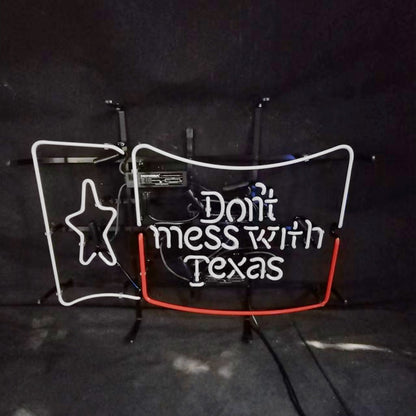 Don't Mess with Texas Lone Star Beer Neon Signs - Club Rehab