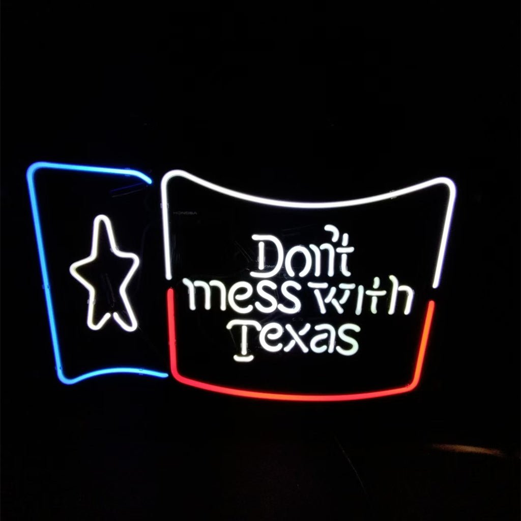 Don't Mess with Texas Lone Star Beer Neon Signs - Club Rehab