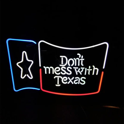 Don't Mess with Texas Lone Star Beer Neon Signs - Club Rehab