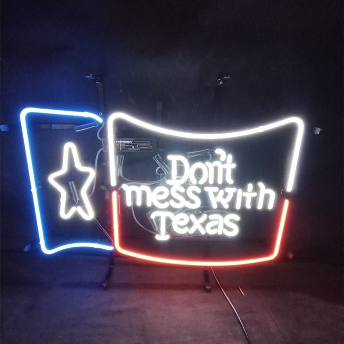 Don't Mess with Texas Lone Star Beer Neon Signs - Club Rehab