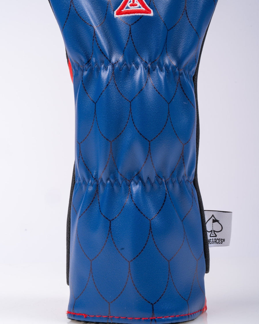 Navy scale pattern and gathered neck on reverse