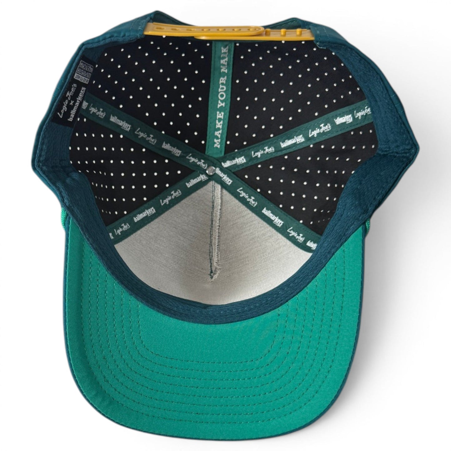 Driftwood Golf Hat | Snapback Cap | Built-in Magnetic Ball Marker Holder + Marker Included | Adjustable | Wood Boat Teal - Club Rehab