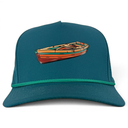 Driftwood Golf Hat | Snapback Cap | Built-in Magnetic Ball Marker Holder + Marker Included | Adjustable | Wood Boat Teal - Club Rehab