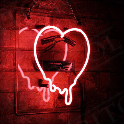 Dripping Heart Neon Signs - Club Rehab